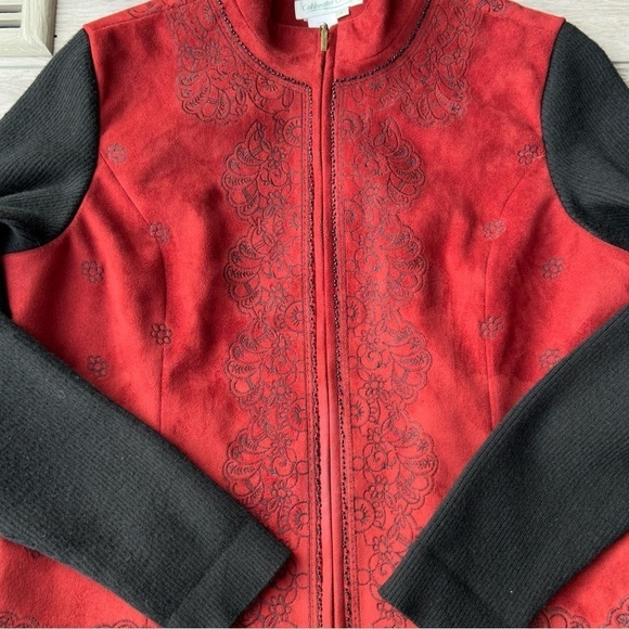 Vintage Coldwater Creek Faux Suede Embroidered Beaded Jacket - Picture 7 of 15